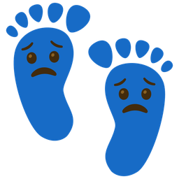 Footprints and Worried face