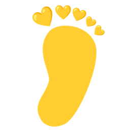 footprints and yellow heart