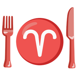Fork and knife with plate and Aries