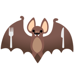 Fork and knife with plate and Bat