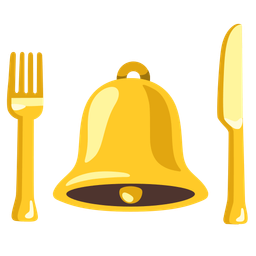 Fork and knife with plate and Bell