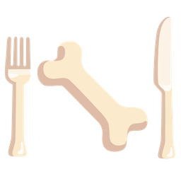 Fork and knife with plate and Bone