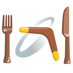 Fork and knife with plate and Boomerang