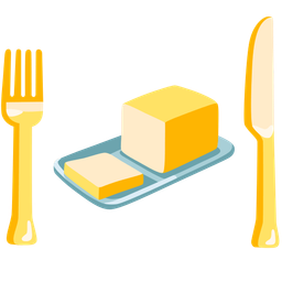 Fork and knife with plate and Butter