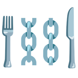 Fork and knife with plate and Chains