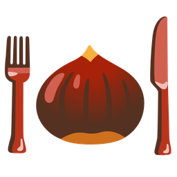 Fork and knife with plate and Chestnut