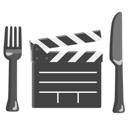 Fork and knife with plate and Clapper board