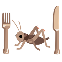 Fork and knife with plate and Cricket