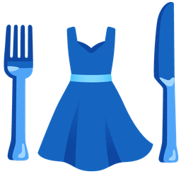 Fork and knife with plate and Dress