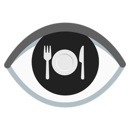 Fork and knife with plate and Eye