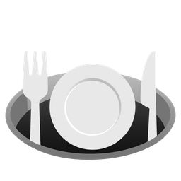 Fork and knife with plate and Hole