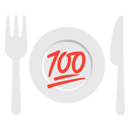 Fork and knife with plate and Hundred points