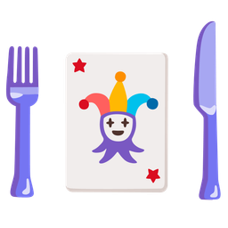 Fork and knife with plate and Joker