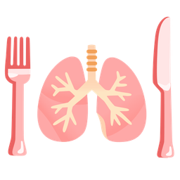Fork and knife with plate and Lungs