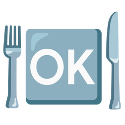 Fork and knife with plate and OK button