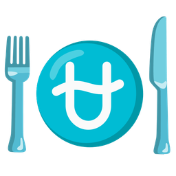 Fork and knife with plate and Ophiuchus