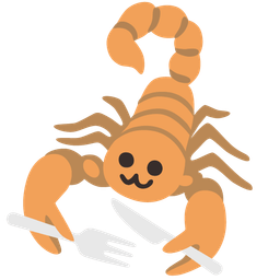 Fork and knife with plate and Scorpion