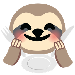 Fork and knife with plate and Sloth