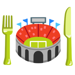 Fork and knife with plate and Stadium
