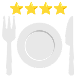 Fork and knife with plate and Star