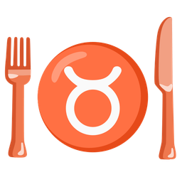 Fork and knife with plate and Taurus