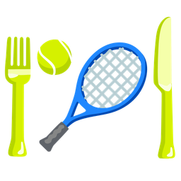 Fork and knife with plate and Tennis