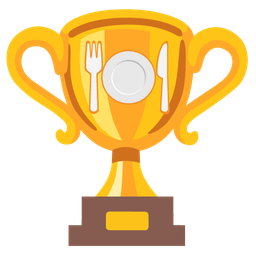 Fork and knife with plate and Trophy
