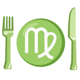 Fork and knife with plate and Virgo