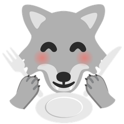 Fork and knife with plate and Wolf