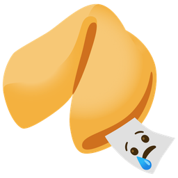 Fortune cookie and Crying face