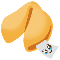 Fortune cookie and Face holding back tears