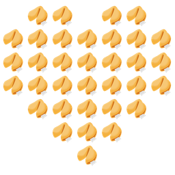 Fortune cookie and Heart suit