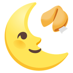 Fortune cookie and Last quarter moon face