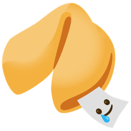 Fortune cookie and Smiling face with tear