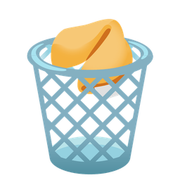Fortune cookie and Wastebasket