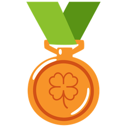 four leaf clover and 3rd place medal