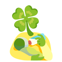 four leaf clover and baby bottle
