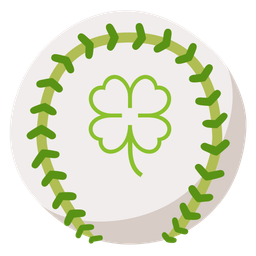 four leaf clover and baseball