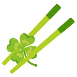 four leaf clover and chopsticks