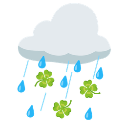 four leaf clover and cloud with rain