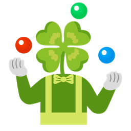 four leaf clover and clown face