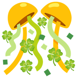 four leaf clover and confetti ball