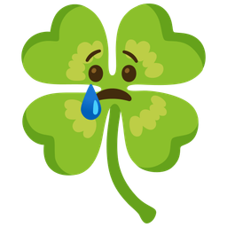 four leaf clover and crying face