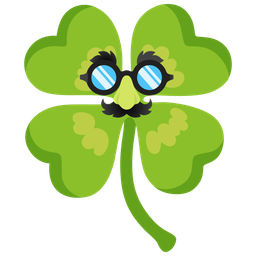 four leaf clover and disguised face