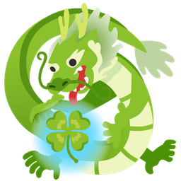 four leaf clover and dragon