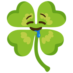 four leaf clover and drooling face