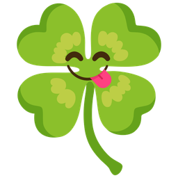 Four leaf clover and Face savoring food