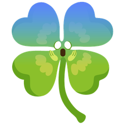 four leaf clover and face screaming in fear