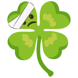 four leaf clover and face with head-bandage