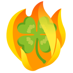 four leaf clover and fire